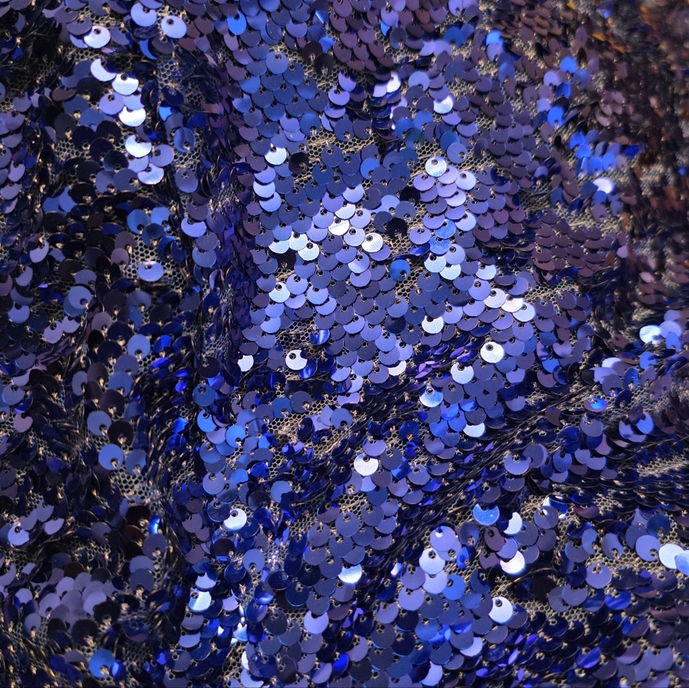 Donna Morgan Shimmering Blue Sequin Midi Dress Size 10 - Picture 11 of 12